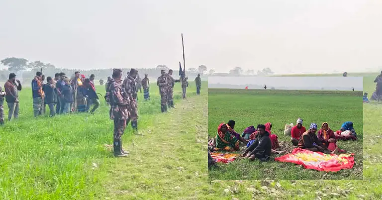 বিজিবির বাধায় মাঠে ভারতীয় নাগরিকদের অবস্থান